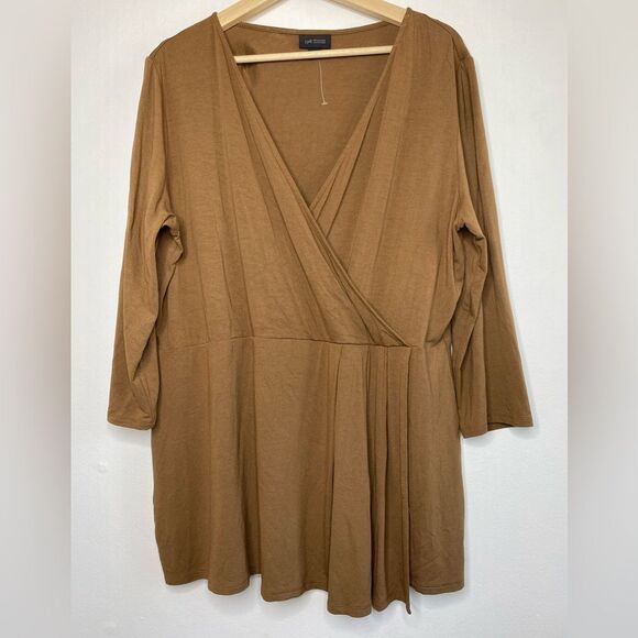 NWOT J.Jill Cross over Brown Women's Top Size Large - Picture 5 of 6